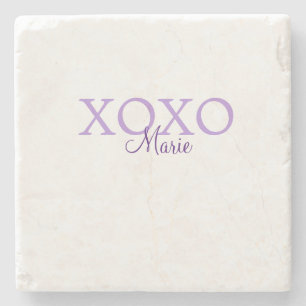 Dessous-de-verre En Pierre Jour de la Saint Valentin Xoxo ajouter nom pastel 