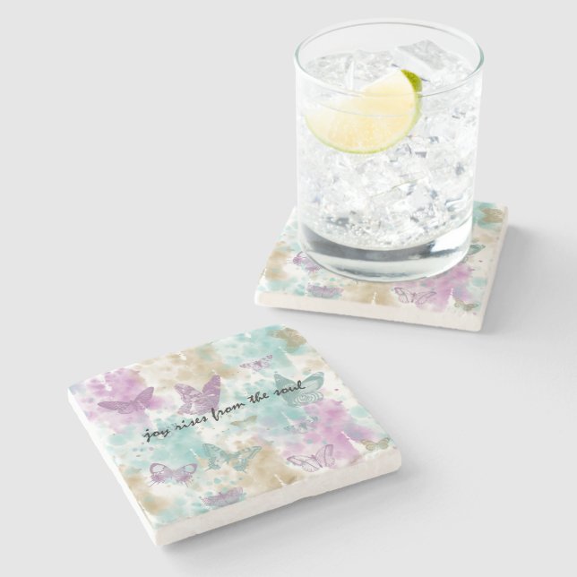 Dessous-de-verre En Pierre Joy Rises from the Soul (Côté)