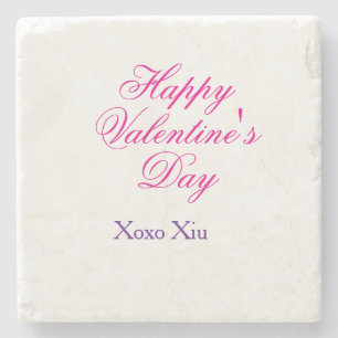 Dessous-de-verre En Pierre Joyeuse Saint-Valentin rose violet xoxo amour nom