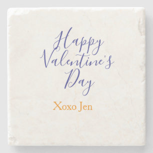 Dessous-de-verre En Pierre Joyeuse Saint-Valentin rose violet xoxo amour nom