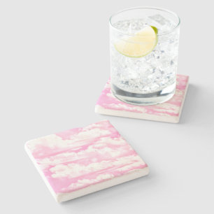 Dessous-de-verre En Pierre Joyeux décor de nuages roses sereins