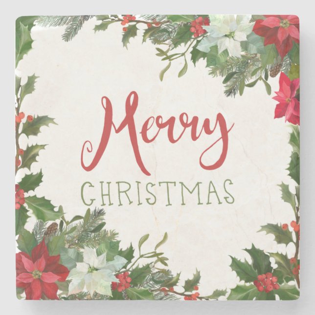 Dessous-de-verre En Pierre Joyeux Noël de verdure (Devant)
