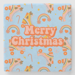 Dessous-de-verre En Pierre Joyeux Noël les années 70 super disco motif 