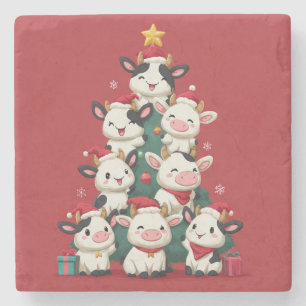 Dessous-de-verre En Pierre Joyeux Noël Moo