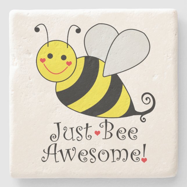 Dessous-de-verre En Pierre Juste Avoir une superbe abeille (Devant)