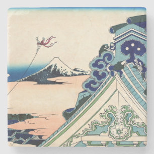 Dessous-de-verre En Pierre Katsushika Hokusai - Asakusa Honganji temple, Edo