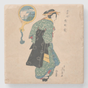 Dessous-de-verre En Pierre Kimono Woman Courtesan