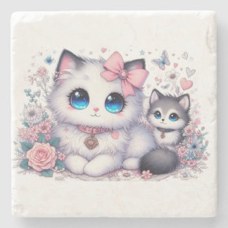 Dessous-de-verre En Pierre Kitten Cuteness Overload : Chat et chien aux yeux 