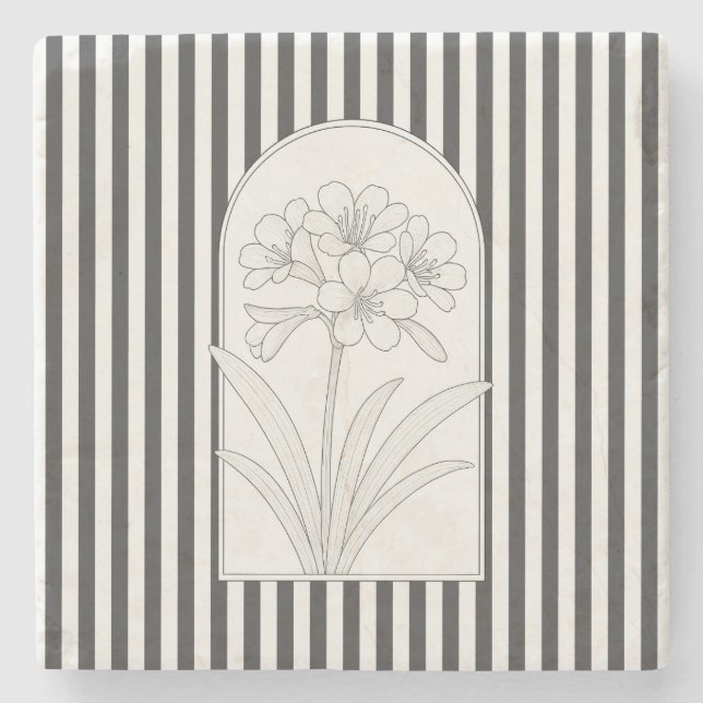 Dessous-de-verre En Pierre Klivia Elegant Flower Botanical Dessous de verre e (Devant)