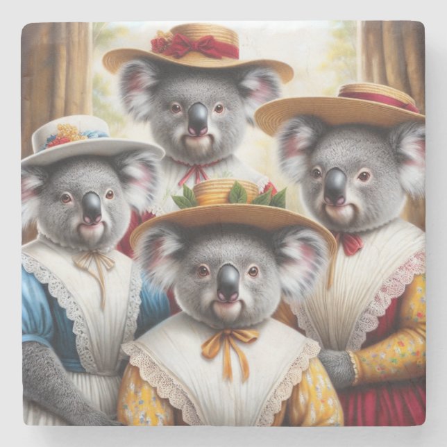 Dessous-de-verre En Pierre Koala Little Femmes (Devant)