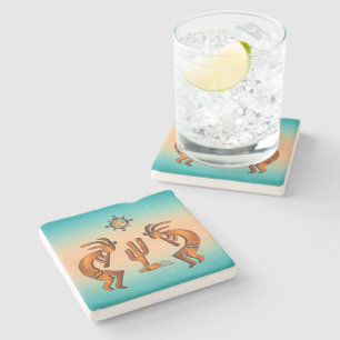 Dessous-de-verre En Pierre Kokopelli Et Cactus