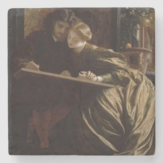Dessous-de-verre En Pierre La lune de miel du peintre (par Frederic Leighton) (Devant)