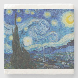 Dessous-de-verre En Pierre La Nuit étoilée 1889 par Vincent van Gogh