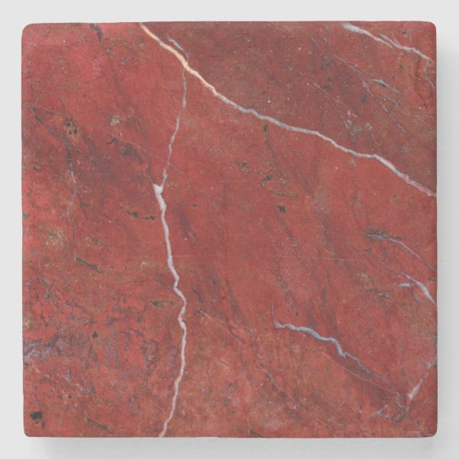 Dessous-de-verre En Pierre La pierre de marbre rouge Moderne Élégant (Devant)