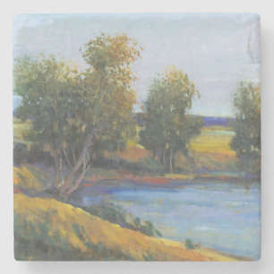 Dessous-de-verre En Pierre La réflexion II de l'arbre
