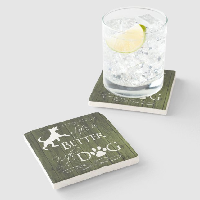 Dessous-de-verre En Pierre La vie est meilleure avec un Dessous de verre de c (Côté)