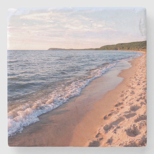 Dessous-de-verre En Pierre Lac Michigan et Good Harbour (Devant)