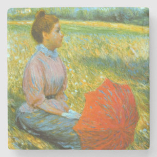 Dessous-de-verre En Pierre Lady Repose dans une prairie verte