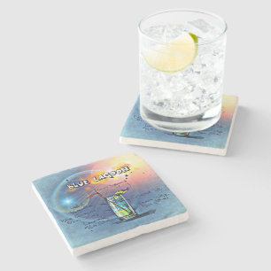 Dessous-de-verre En Pierre Lagon Bleu (#12 sur 12 jeux de recettes de boisson