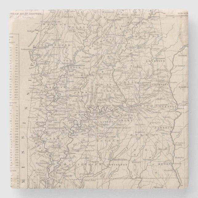 Dessous-de-verre En Pierre L'Alabama 6 (Devant)