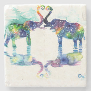Dessous-de-verre En Pierre L'amour des éléphants