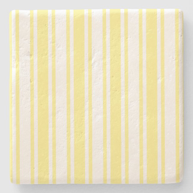 Dessous-de-verre En Pierre Landes de bonbons jaune et blanc citron (Devant)