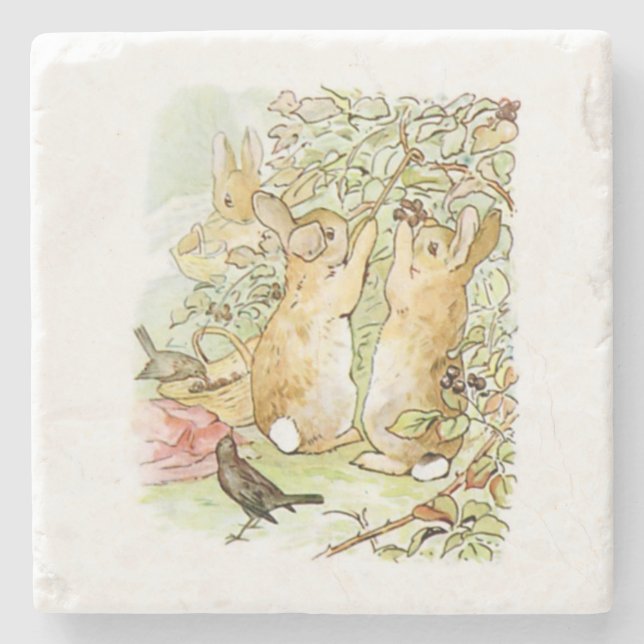 Dessous-de-verre En Pierre Lapin : cueillette de Blackberry (Beatrix Potter) (Devant)
