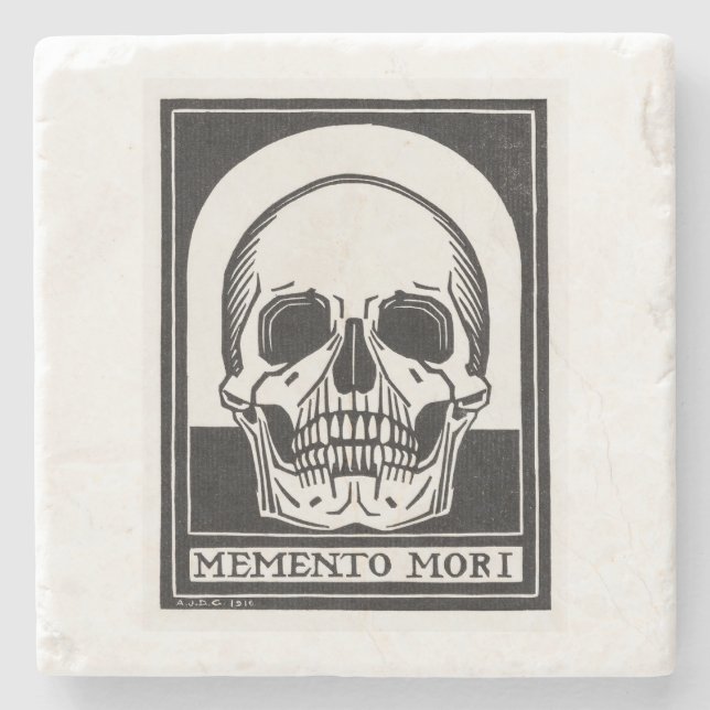 Dessous-de-verre En Pierre L'art crânien Memento Mori (Devant)
