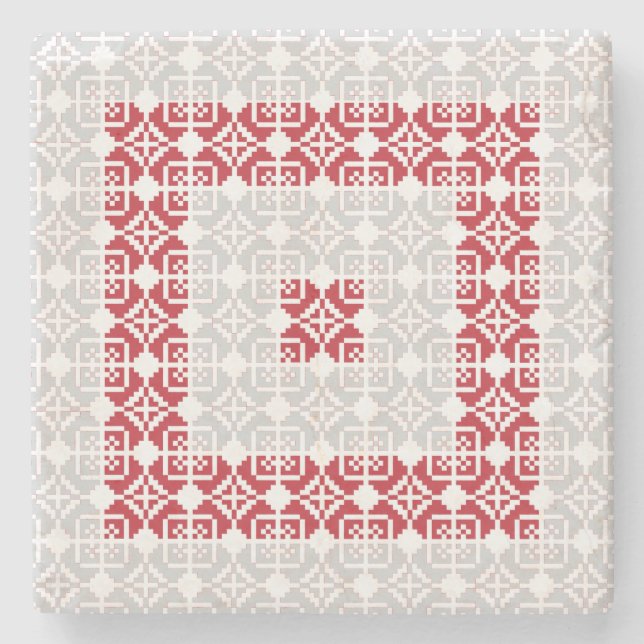 Dessous-de-verre En Pierre Latvian Morning SUN motif géométrique I (Devant)