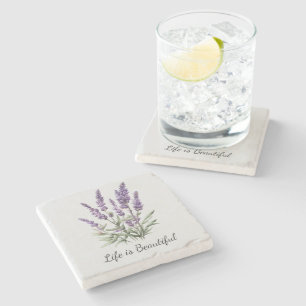 Dessous-de-verre En Pierre Lavande Violette Grise Romantique Fête de Mariage 