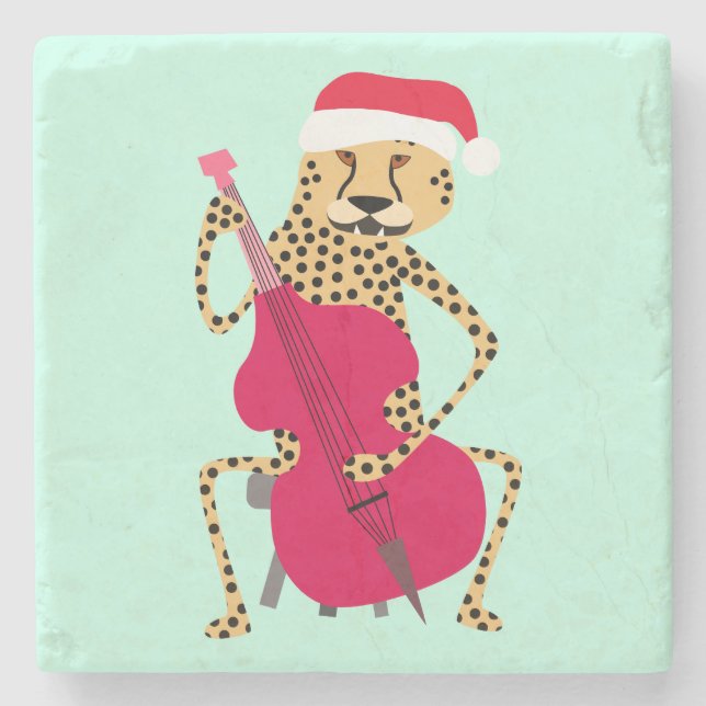 Dessous-de-verre En Pierre Le Cheetah de Noël (Devant)