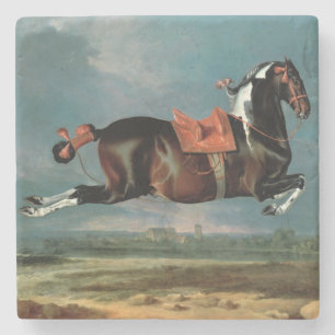 Dessous-de-verre En Pierre Le cheval pie "Cehero" s'élevant