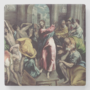 Dessous-de-verre En Pierre Le Christ conduisant les commerçants par le templ