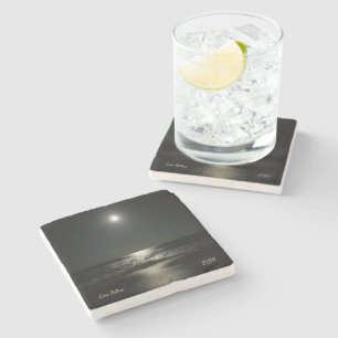 Dessous-de-verre En Pierre Le clair de lune sur la plage