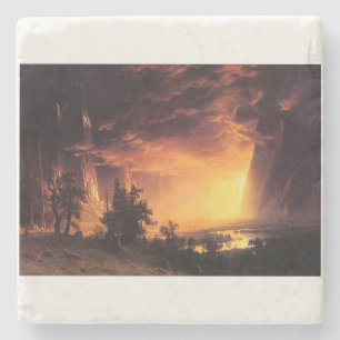 Dessous-de-verre En Pierre Le coucher de soleil d'Albert Bierstadt dans la va