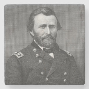 Dessous-de-verre En Pierre Le Général Ulysse Simpson Grant, gravé après le DA