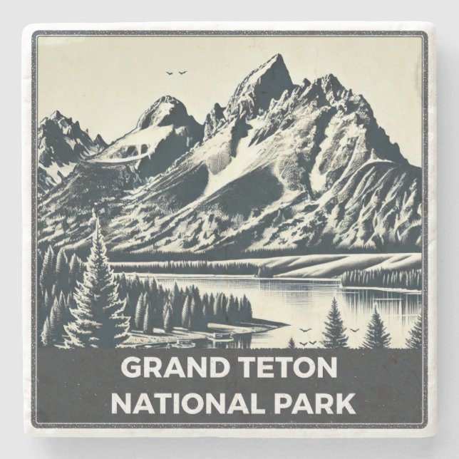 Dessous-de-verre En Pierre Le Grand Teton Nation Park (Devant)