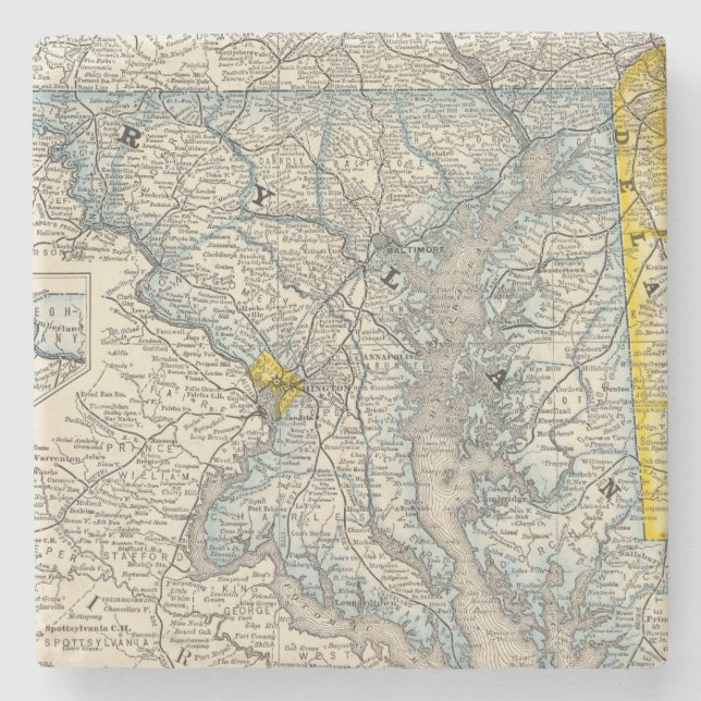 Dessous-de-verre En Pierre Le Maryland, C.C, et le Delaware (Devant)