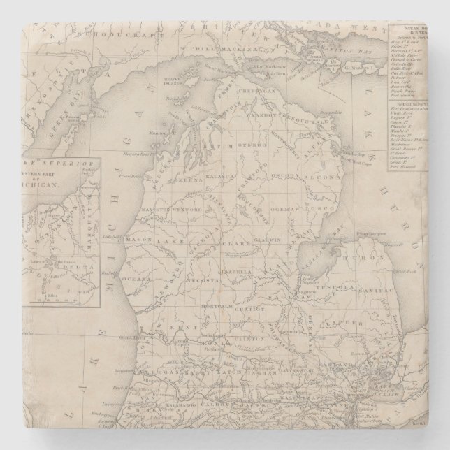 Dessous-de-verre En Pierre Le Michigan 9 (Devant)