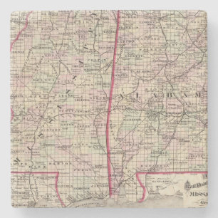 Dessous-de-verre En Pierre Le Mississippi et l'Alabama