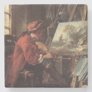 Dessous-de-verre En Pierre Le peintre dans son studio (par François Boucher)