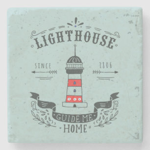 Dessous-de-verre En Pierre Le phare me guident l'affiche à la maison