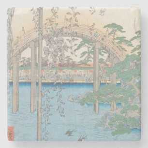 Dessous-de-verre En Pierre Le pont avec des glycines ou Kameido Tenjin