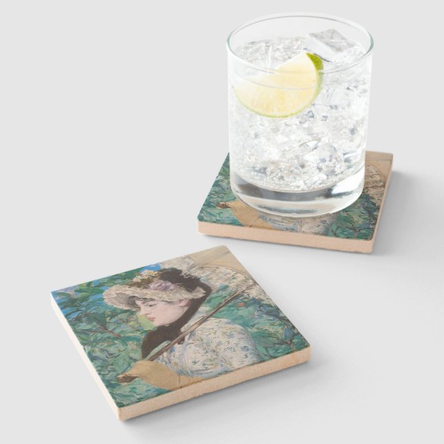 Dessous-de-verre En Pierre Le Printemps Édouard Manet Peinture impressionnist (Côté)