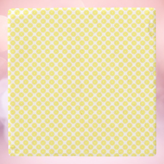 Dessous-de-verre En Pierre Lemon Fruit Pattern (A coaster featuring a lemon fruit pattern)