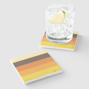 Dessous-de-verre En Pierre les années 70 Motif de couleurs triées rétro