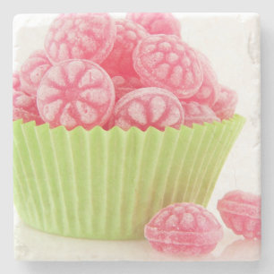 Dessous-de-verre En Pierre Les bonbons savoureux à sucrerie de framboise dan