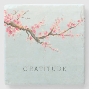 Dessous-de-verre En Pierre Les fleurs de cerisier fleurissent la gratitude