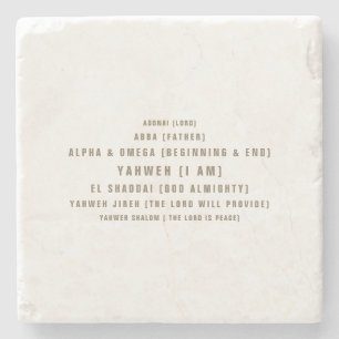 Dessous-de-verre En Pierre Les noms de Dieu Typographie Or chrétien