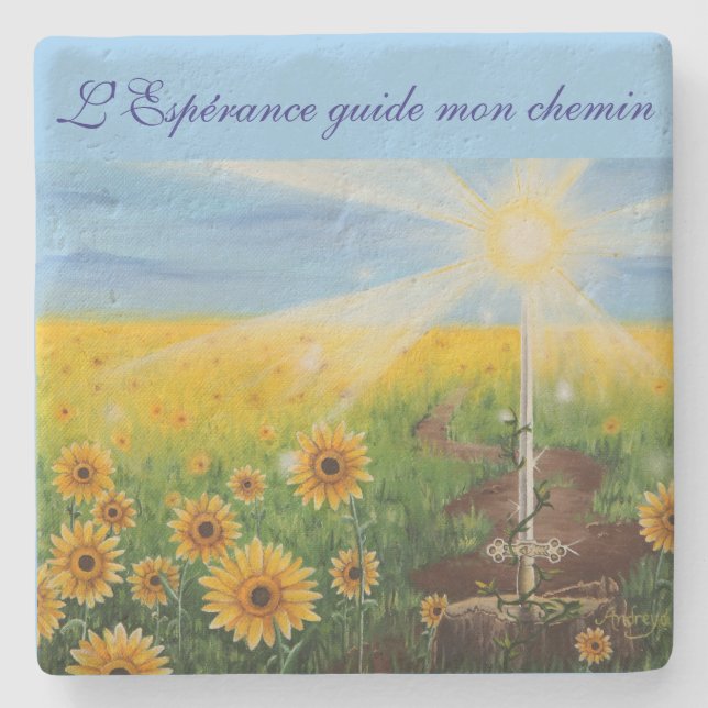 Dessous-de-verre En Pierre L'Espérance guide mon chemin (Devant)